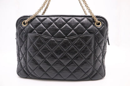 Chanel Reissue 2.55 Shoulder Bag in Black Leather