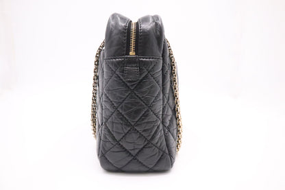 Chanel Reissue 2.55 Shoulder Bag in Black Leather