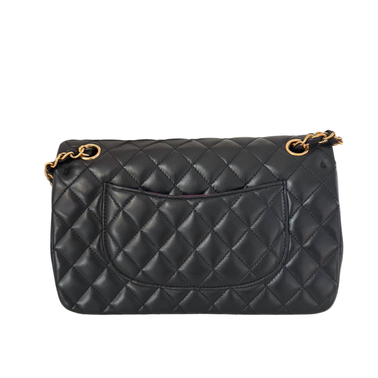 Chanel Classic Flap Vintage Medium Black Lambskin Leather with 24k Gold HW, 1991-1994