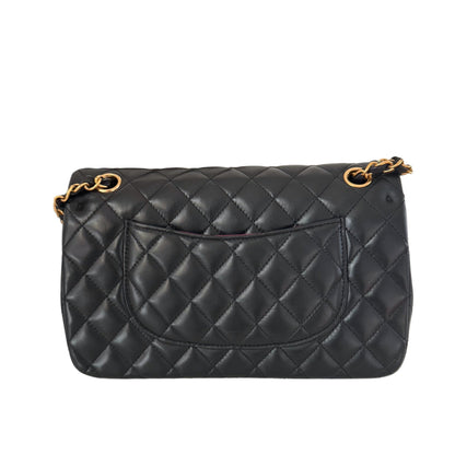Chanel Classic Flap Vintage Medium Black Lambskin Leather with 24k Gold HW, 1991-1994