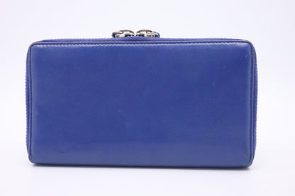 Balenciaga Zippy Long Wallet in Blue Leather