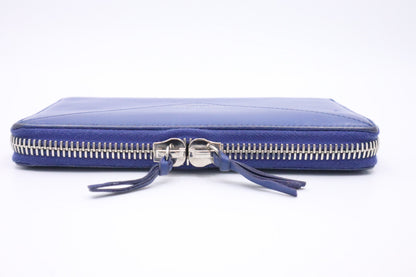 Balenciaga Zippy Long Wallet in Blue Leather