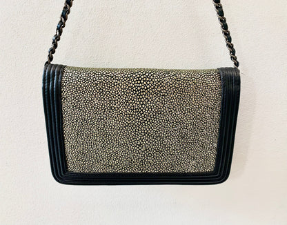 CHANEL STINGRAY BOY WALLET WITH CHAIN