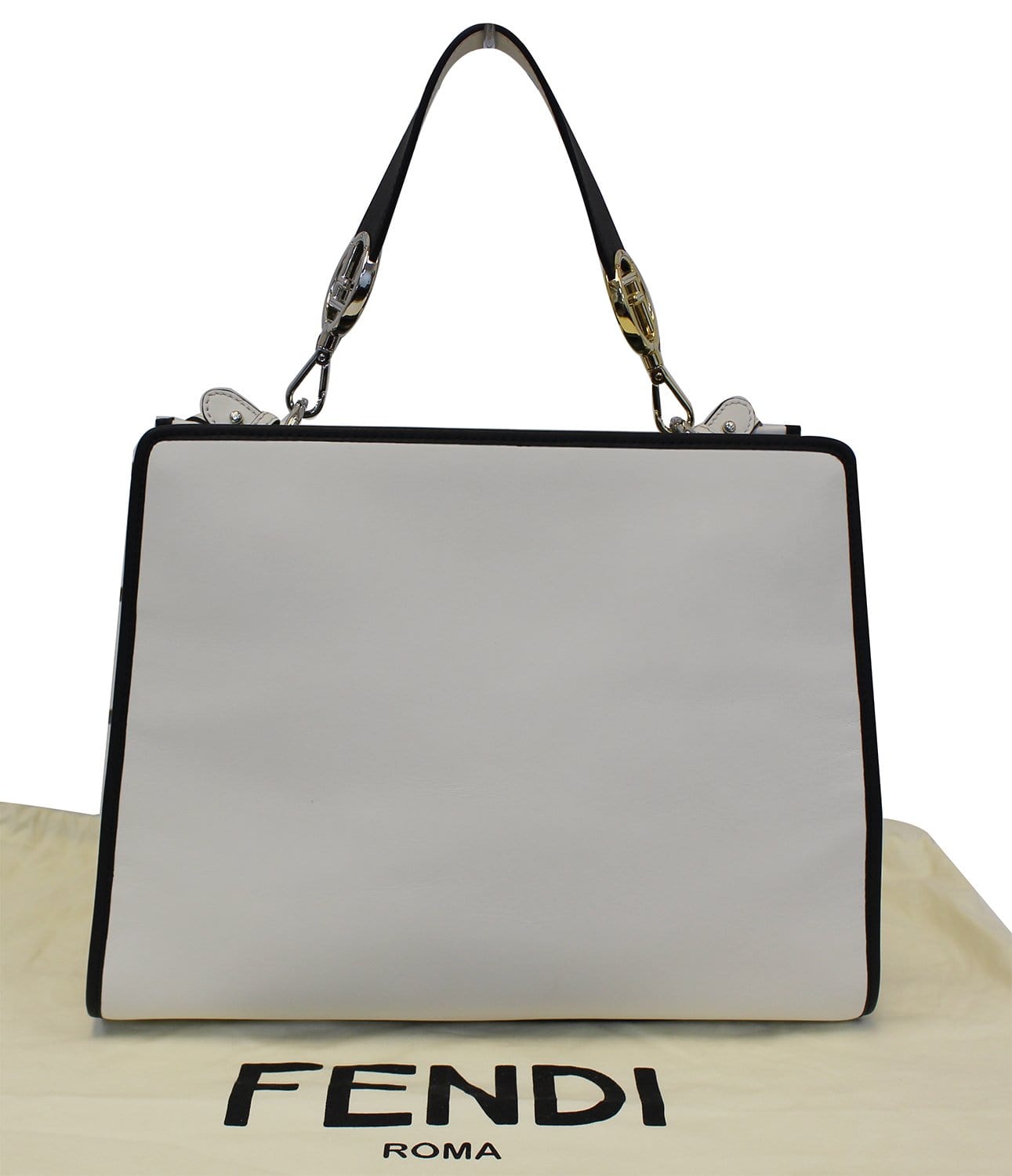 FENDI White Leather Runway Tote Bag - Sale