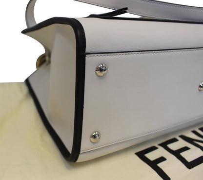 FENDI White Leather Runway Tote Bag - Sale