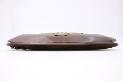 Burberry Clutch in Brown Check Canvas