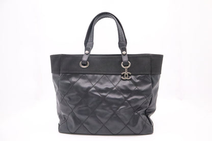 Chanel Paris Biarritz Tote Bag in Black MattelassÃ© Leather