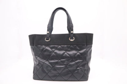 Chanel Paris Biarritz Tote Bag in Black MattelassÃ© Leather