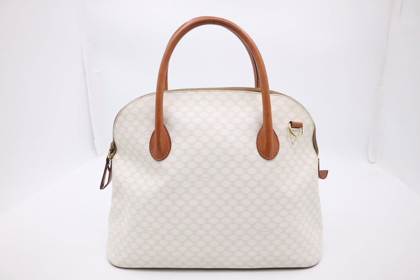Celine Handbag in White Macadam Canvas