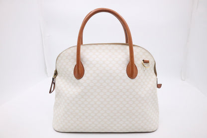 Celine Handbag in White Macadam Canvas