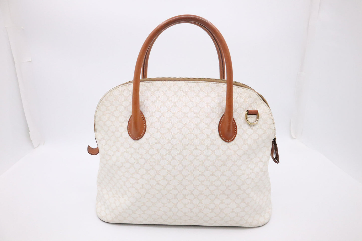 Celine Handbag in White Macadam Canvas