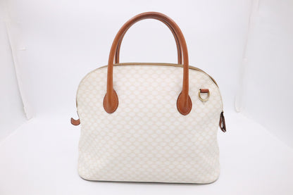 Celine Handbag in White Macadam Canvas