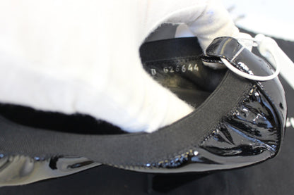 CHANEL Black Leather Elastic Ballet Pumps Size 36