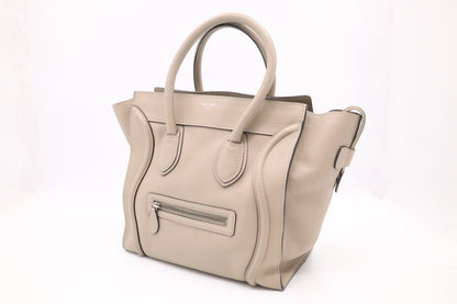 Celine Mini Luggage in Dune Drummed Leather