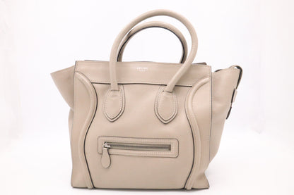 Celine Mini Luggage in Dune Drummed Leather