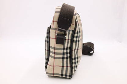 Burberry Messenger Bag in Beige Check Canvas