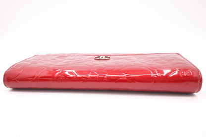 Chanel Long Wallet in Red Patent Leather