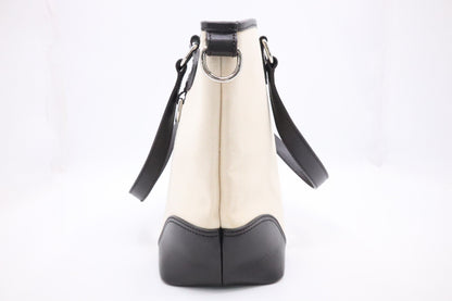 Burberry Tote Bag in Cream Canvas and Brown Leather