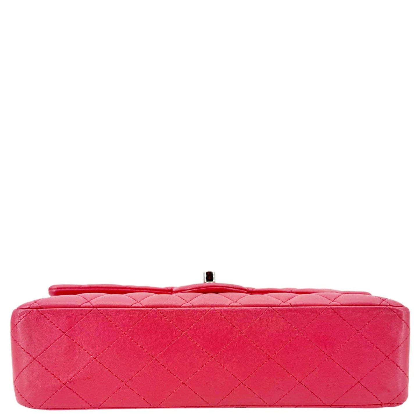 CHANEL Classic Double Flap Medium  Quilted Leather Shoulder Bag Salmon Pink