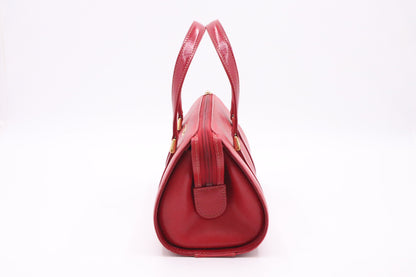 Burberry Barrel Bag in Red Leather