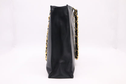 Chanel Large Chain Tote in Black Leather