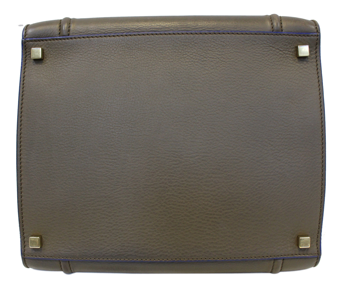 CELINE Phantom Luggage Olive Green Bicolor Grained Leather  Bag