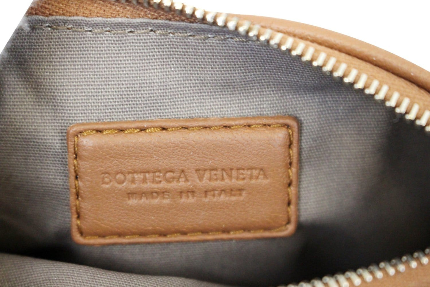 BOTTEGA VENETA Intrecciato Nappa Key Case Brown Leather