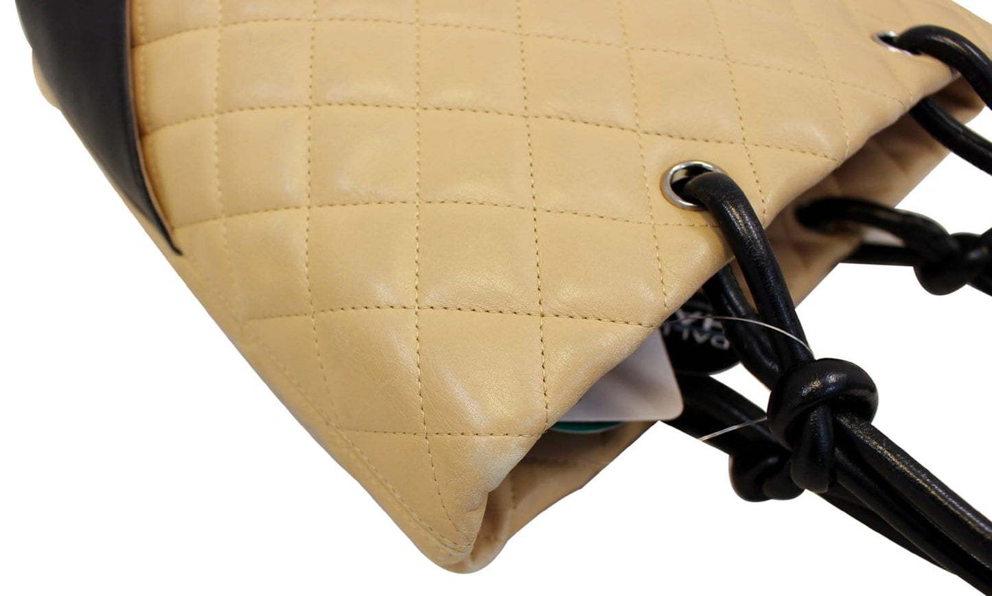 CHANEL Cambon Ligne Quilted Tote Beige Black - Last Call