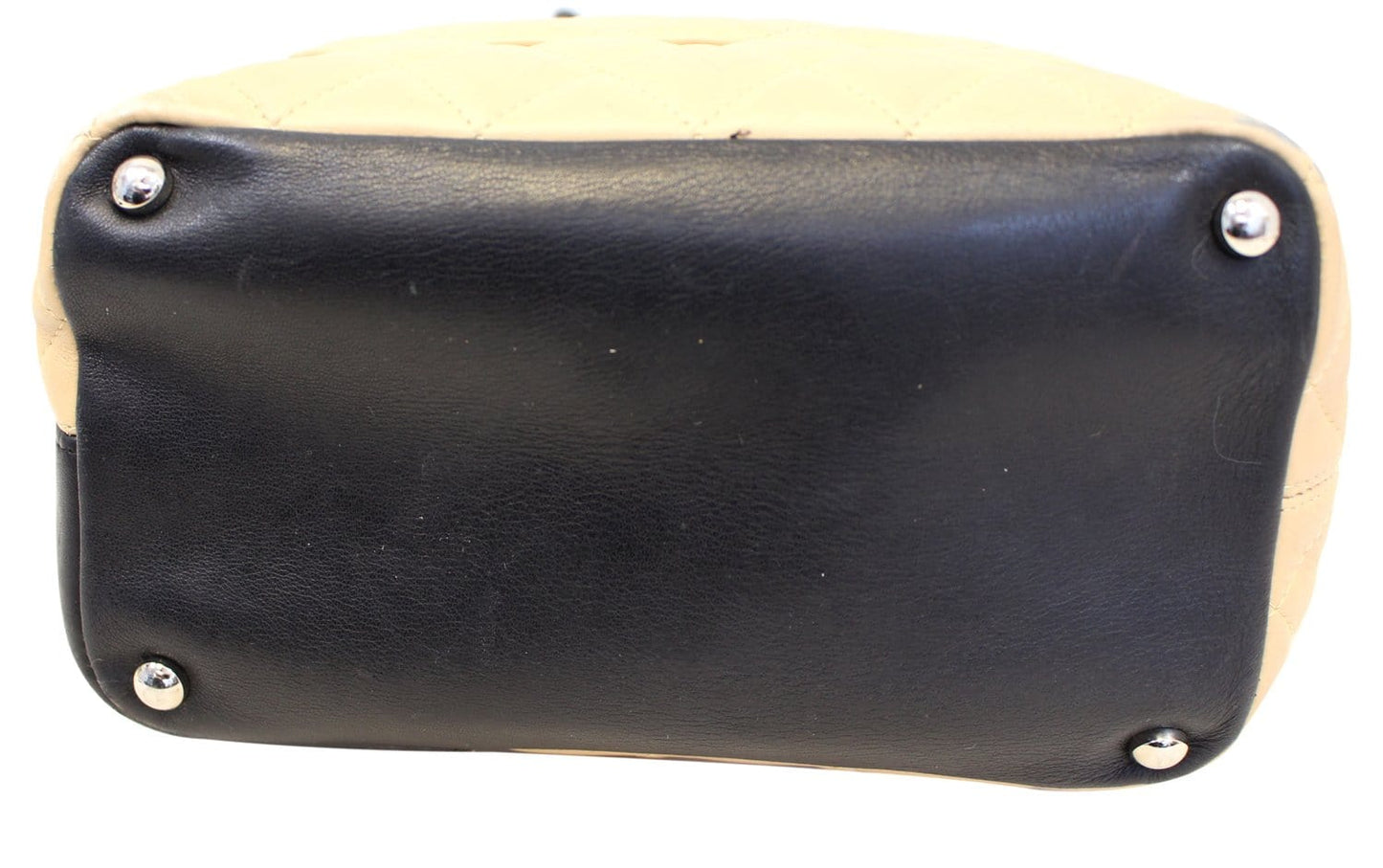 CHANEL Cambon Ligne Quilted Tote Beige Black - Last Call