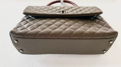 CHANEL COCO CAVIAR QUILTED LIZARD HANDLE BAG