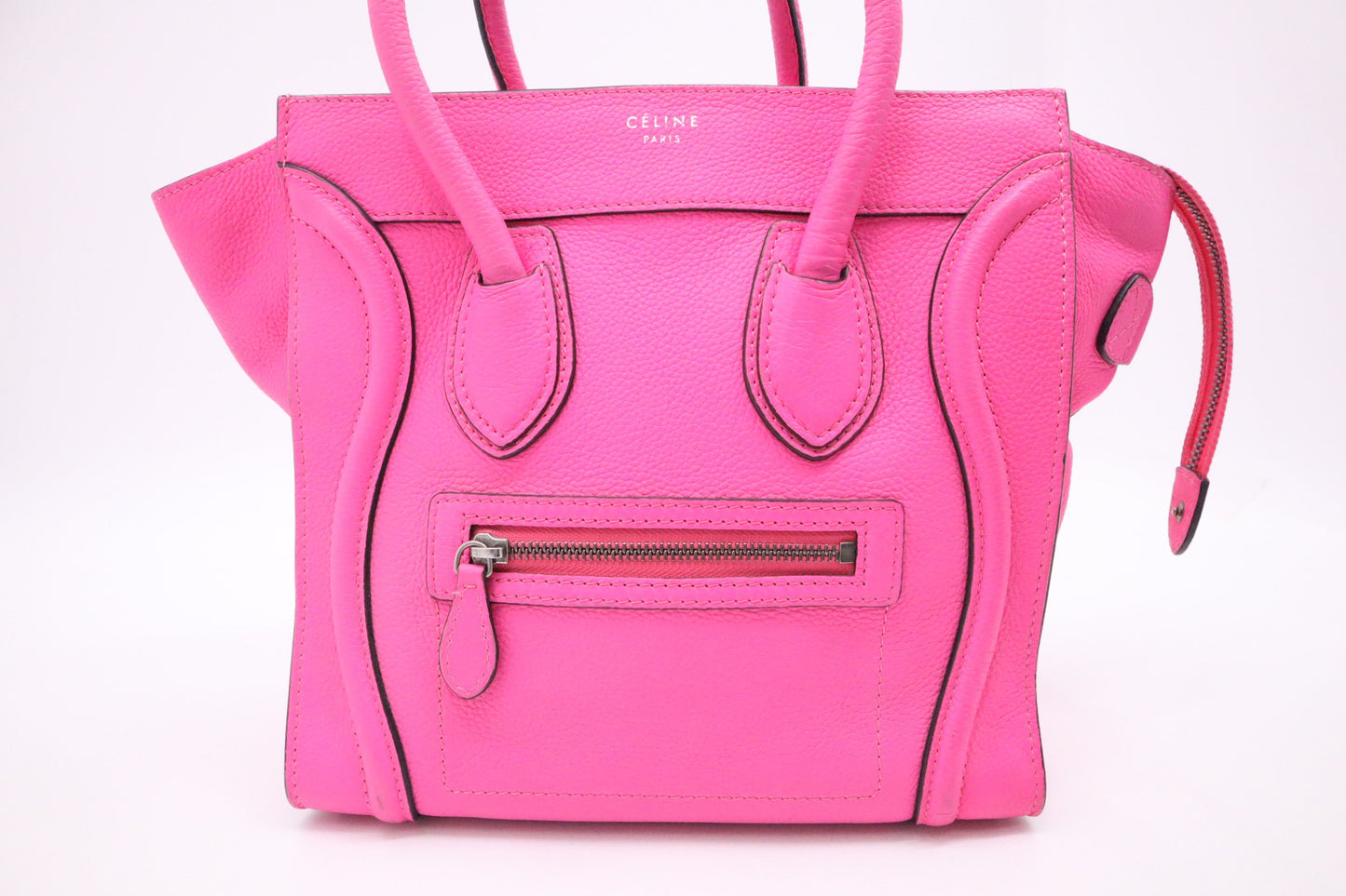 Celine Micro Luggage in Pink Drummed Leather