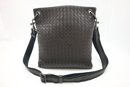 Bottega Veneta Crossbody in Dark Brown Intrecciato Leather
