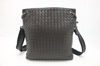 Bottega Veneta Crossbody in Dark Brown Intrecciato Leather