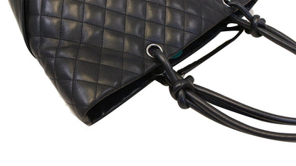 CHANEL Black Calf Skin Leather Large Cambon Tote Bag