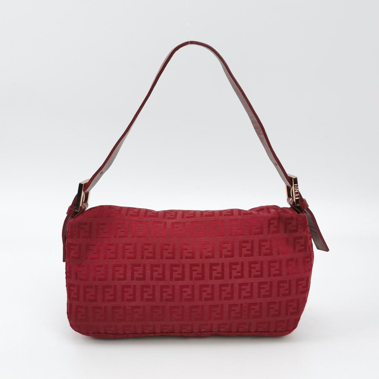 Fendi Baguette Red Zucchino Print Monogram