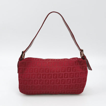 Fendi Baguette Red Zucchino Print Monogram