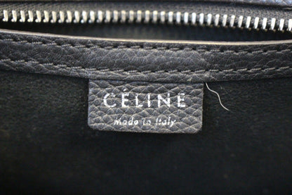 CELINE Black Leather Nano Luggage Shoulder Bag