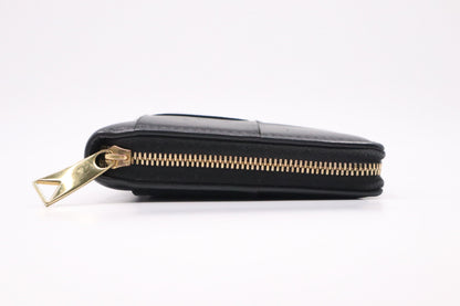 Bottega Veneta Casette Zippy Wallet in Black Intrecciato Leather