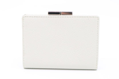 Burberry Compact Wallet in White Leather