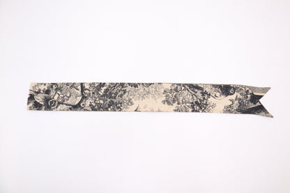Dior Twilly in Black and Beige Toile de Jouy Sauvage Silk