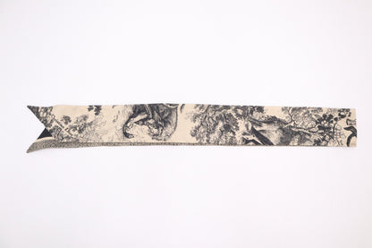 Dior Twilly in Black and Beige Toile de Jouy Sauvage Silk
