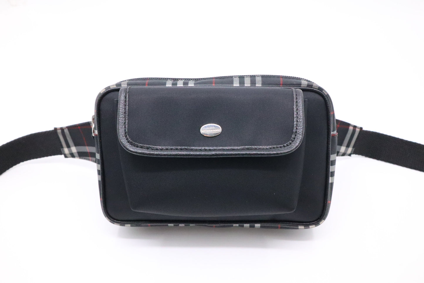 Burberry Waist Pouch in Black Check Nylon