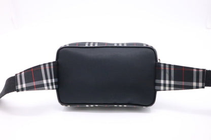 Burberry Waist Pouch in Black Check Nylon