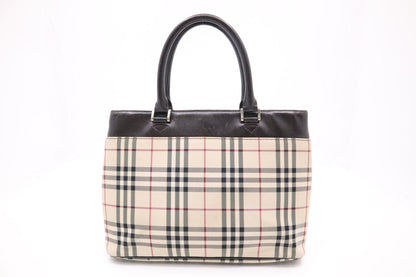 Burberry Handbag in Beige Checked Canvas