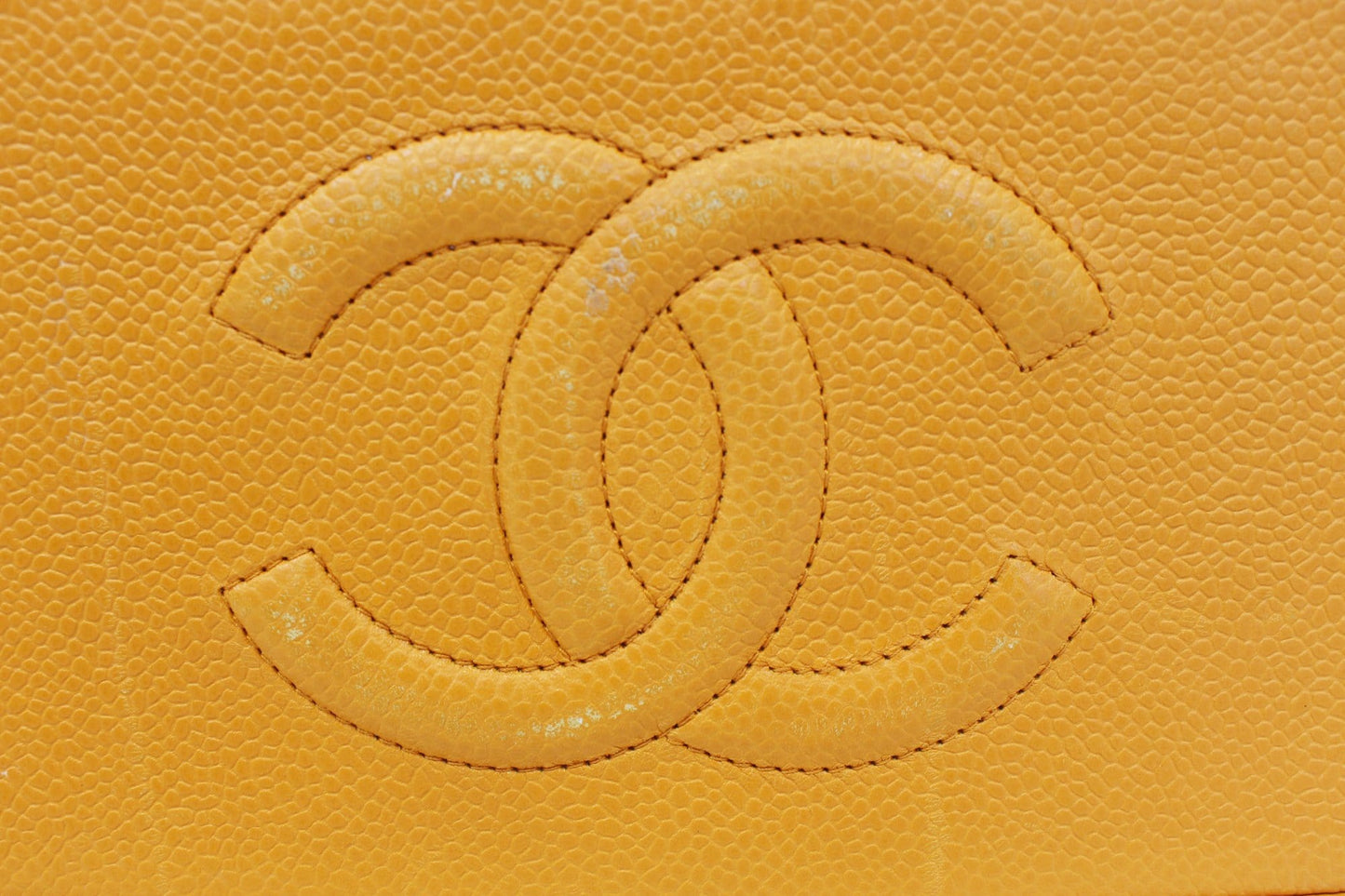 CHANEL Caviar Leather Orange Timeless Shoulder Bag