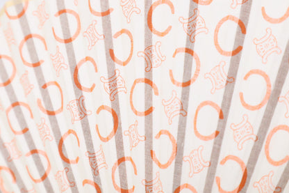 Celine Fan in Orange and Brown