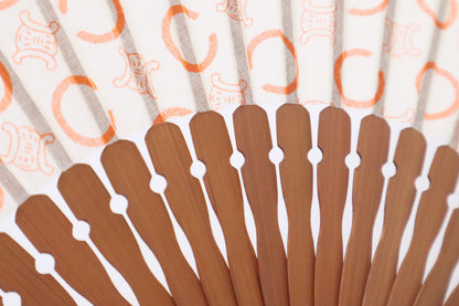 Celine Fan in Orange and Brown