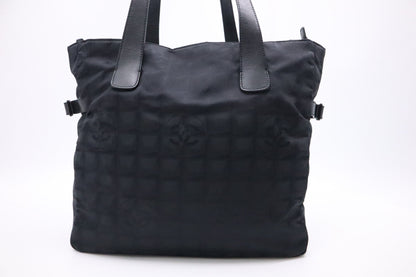 Chanel New Travel Line Tote Bag in Black Canvas
