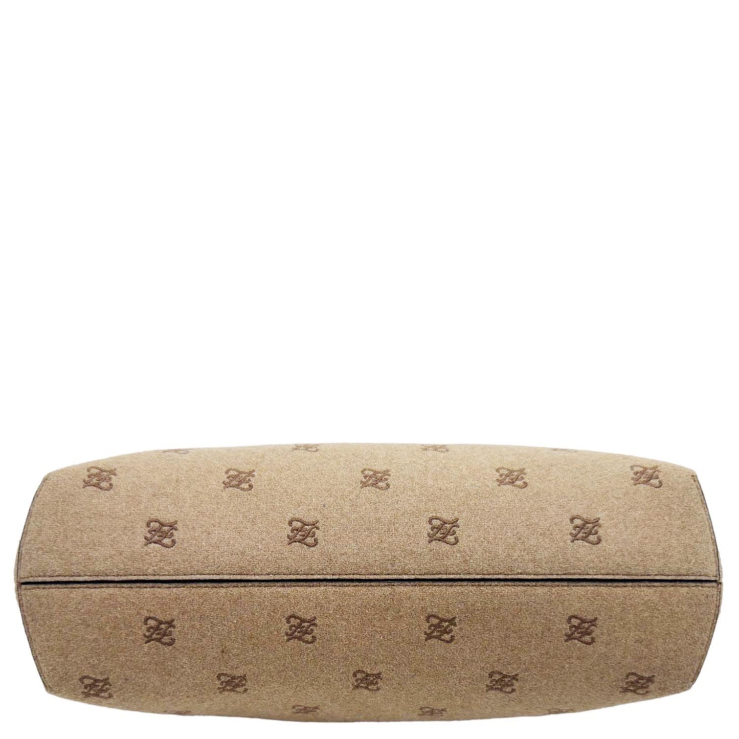 FENDI First Medium Karligraphy-Embroidered Flannel Shoulder Bag Camel