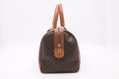 Celine Boston Bag in Brown Macadam Canvas